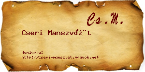 Cseri Manszvét névjegykártya